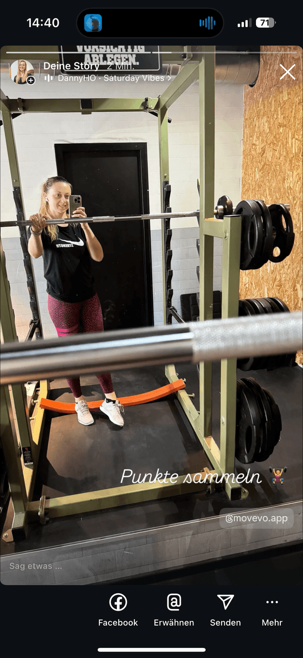 Eine Nutzerin, die während der MOVEVO MOVE DAYS Punkte sammelt